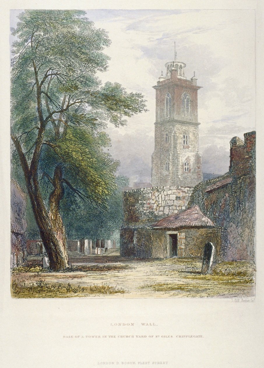 Igreja de St Giles sem Cripplegate, Cidade de Londres, 1851 de John Wykeham Archer