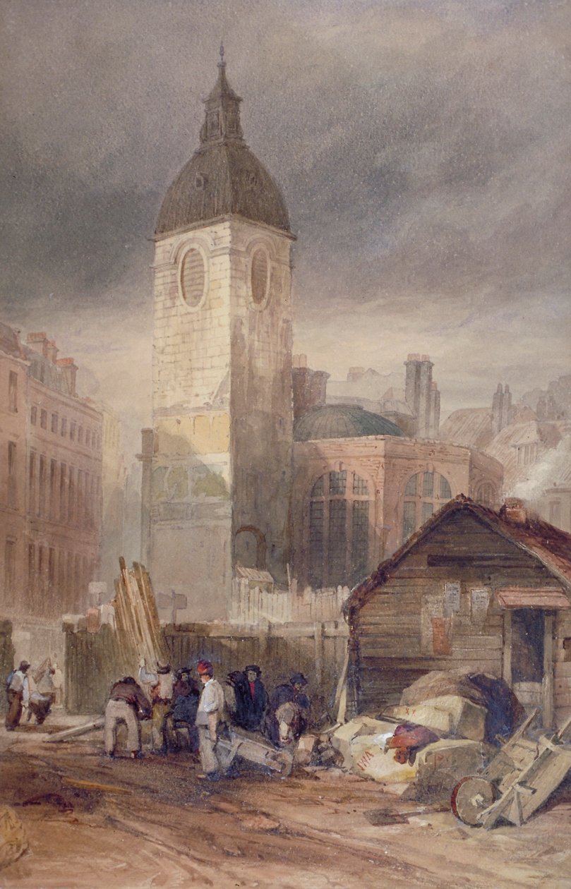 Demolição da Igreja de St Benet Fink, City of London, 1844 de John Wykeham Archer