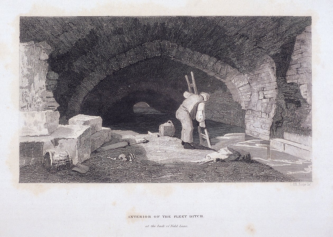 Fleet River, Londres, 1851 de John Wykeham Archer