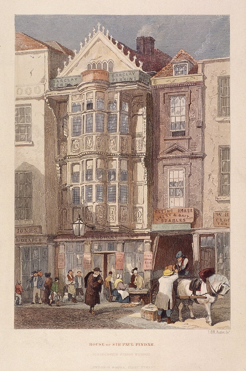 Paul Pindar Tavern, Bishopsgate, Londres, 1851 de John Wykeham Archer