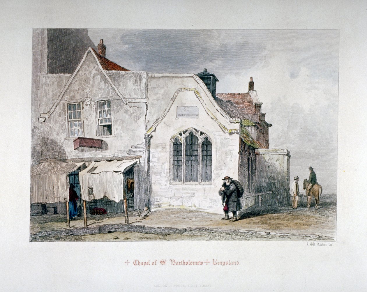 Vista da Capela de São Bartolomeu, Kingsland Road, Hackney, Londres, 1851 de John Wykeham Archer