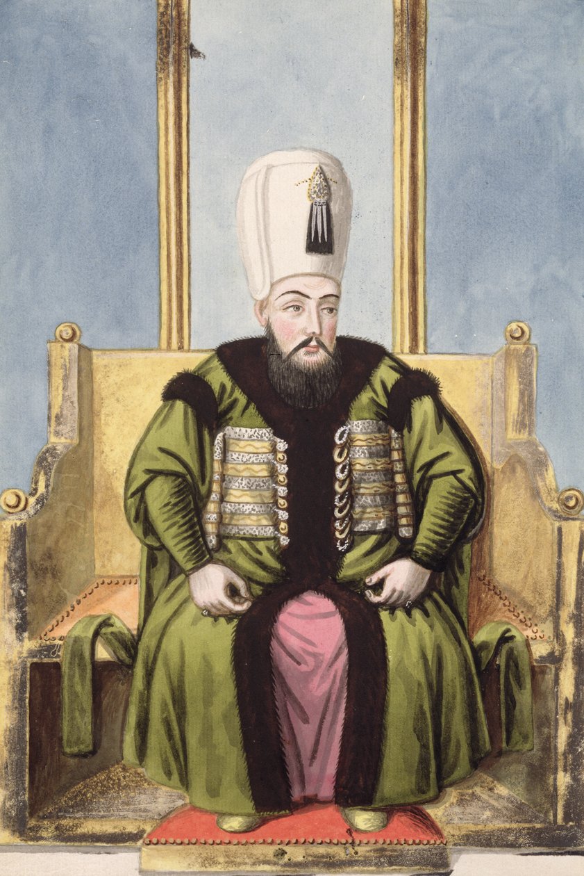 Ahmed I (1590-1617) Sultão de 1603 a 1617, da série «Uma série de retratos dos imperadores da Turquia» de John Young