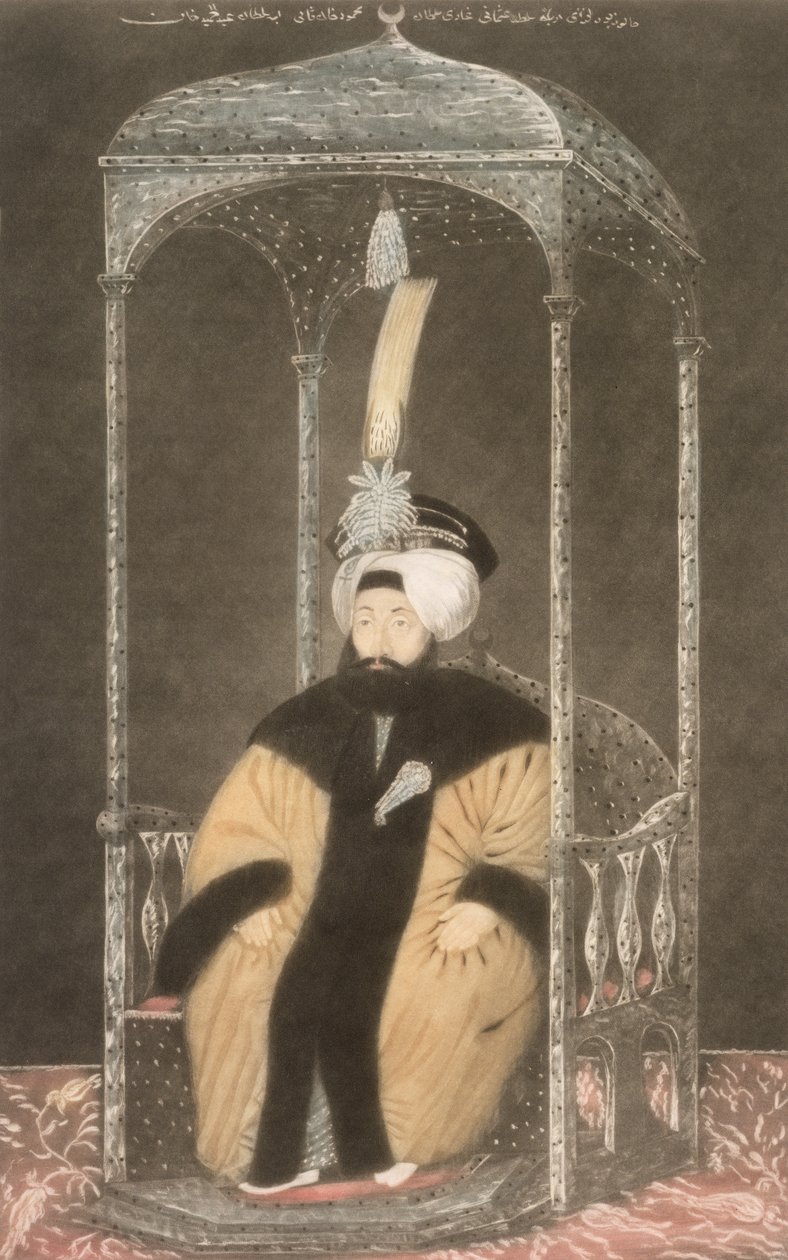 Mahmud II (1785-1839) Sultão 1808-39, de &39;Uma série de retratos dos imperadores da Turquia&39;, 1815 (mezzotint) de John Young