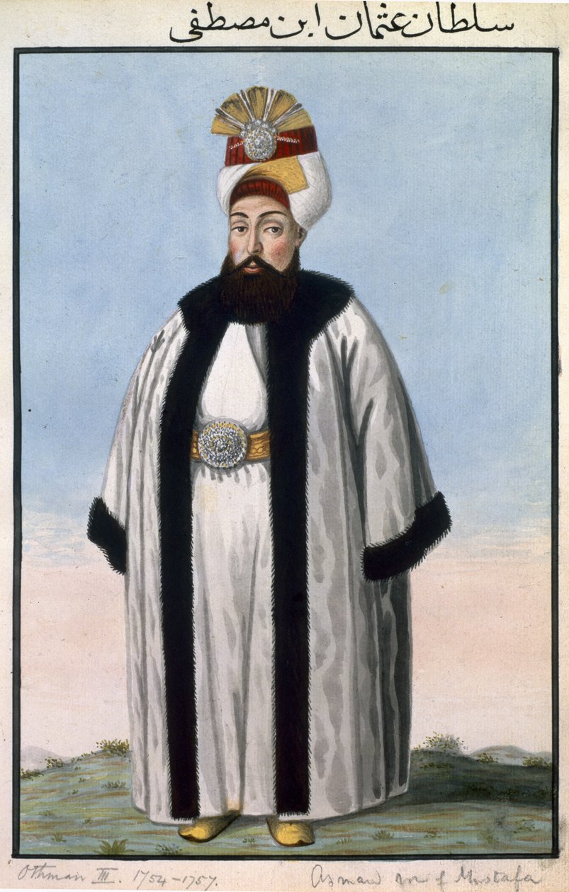 Othman (Osman) III (1699-1757) Sultão entre 1754 e 1757, da série «Uma série de retratos dos imperadores da Turquia» de John Young