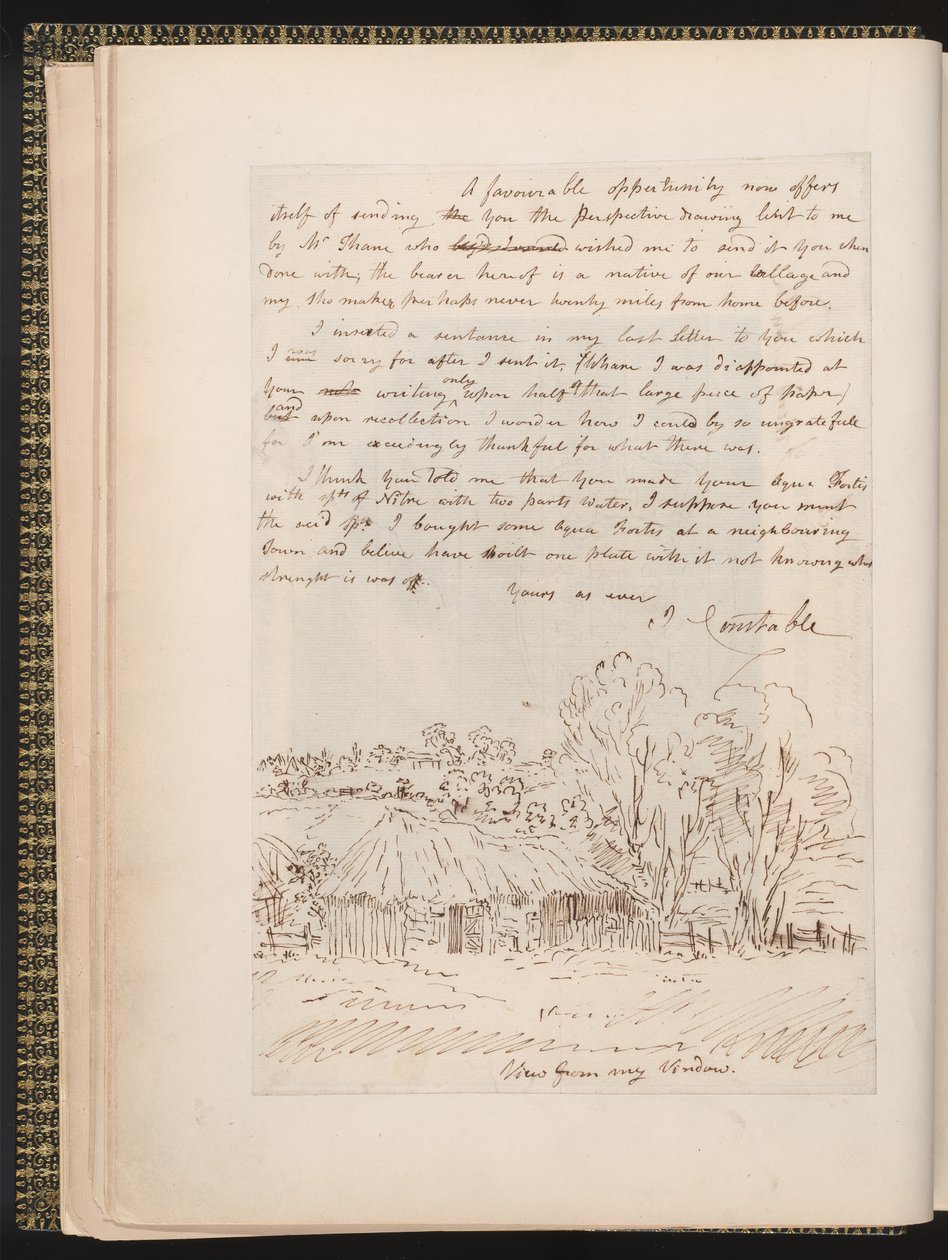 Carta de autógrafo de John Constable a John Thomas Smith, de Memórias da Vida de John Constable, de Charles Robert Leslie, impresso por James Carpenter, 1843 de John Constable