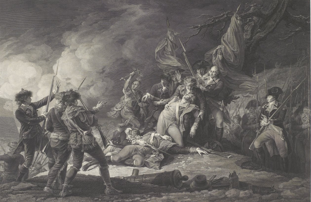 A morte do general Montgomery, no ataque de Quebec, dezembro de 1775, 1798 de John after Trumbull