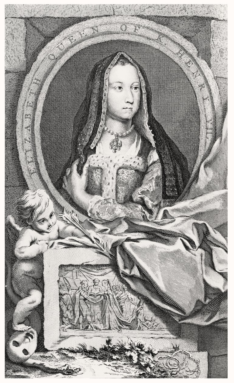 Retrato de Elizabeth de York (1465-1503) 1747 de John and Paul after Knapton
