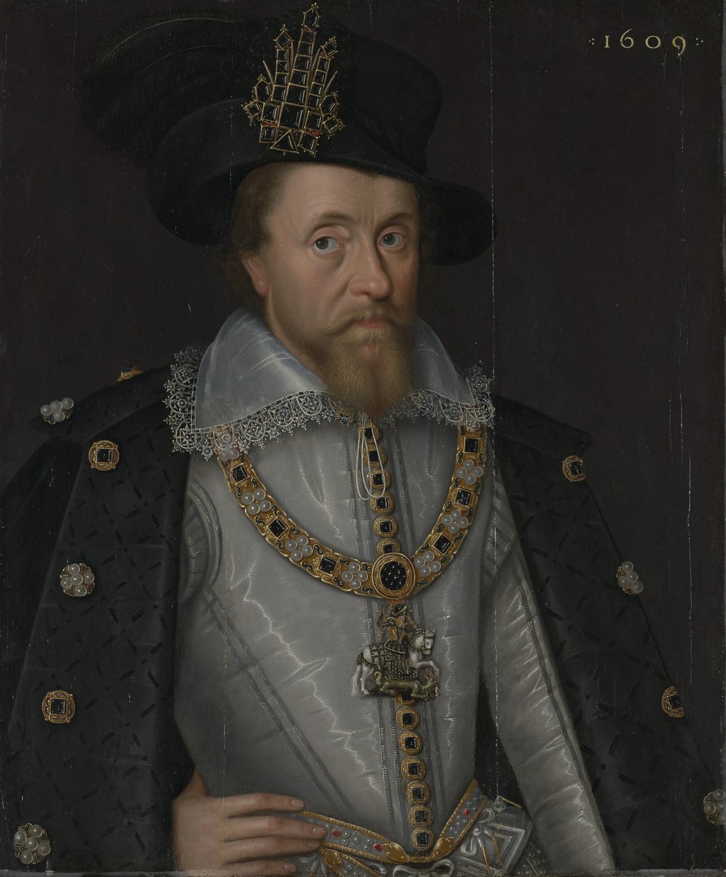 Rei Jaime I de Inglaterra e VI da Escócia (1566-1625) de John de Critz