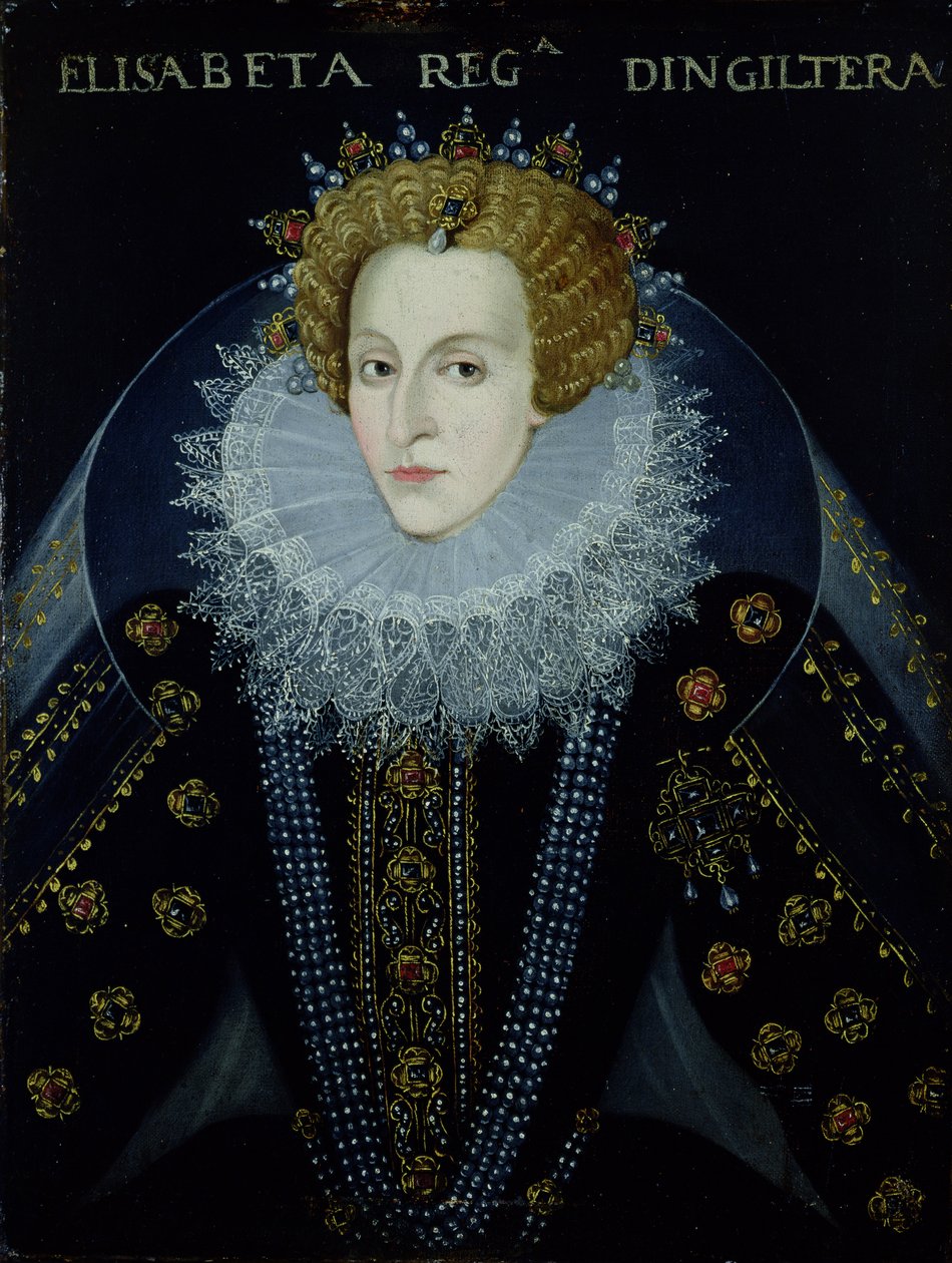 Retrato da Rainha Isabel I (1533-1603) (óleo sobre tela) de John the Elder (circle of) Bettes