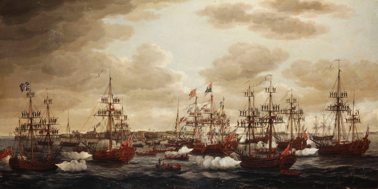 O desembarque da princesa Charlotte em Harwich em 1761, 1762 de John the Elder Cleveley