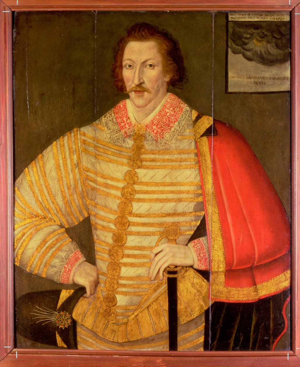 Retrato de um cavalheiro, pensado para ser o navegador inglês Thomas Cavendish de John the Younger Bettes
