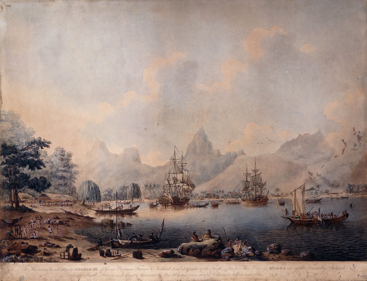 Uma vista de Moorea, 1787 de John the Younger Cleveley