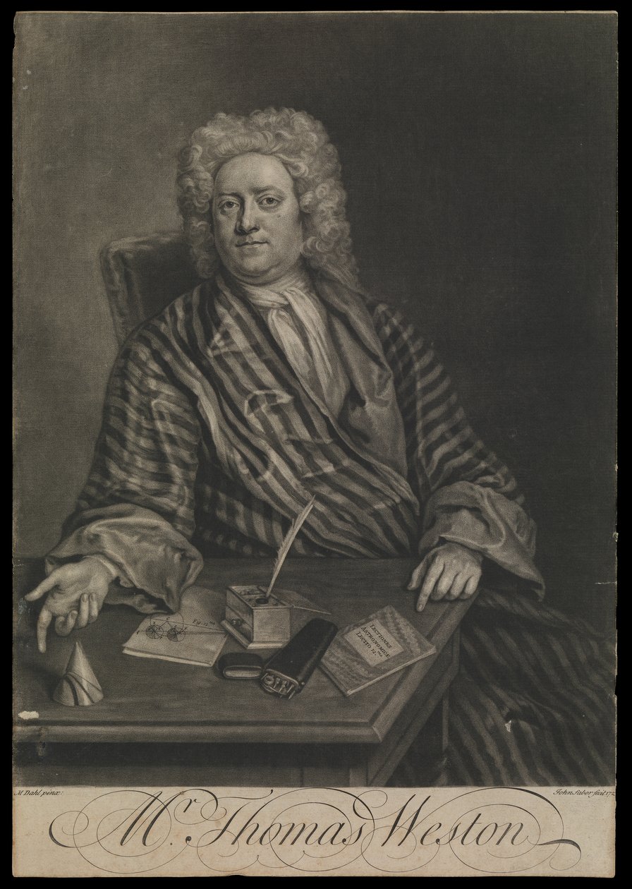 Thomas Weston, c.1725 (gravura, mezzotint) de John the younger Faber