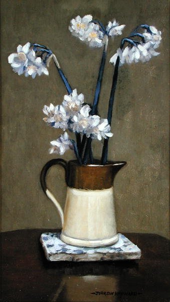 Um Jarro de Daffodils (óleo sobre tela) de Johnson Hayward
