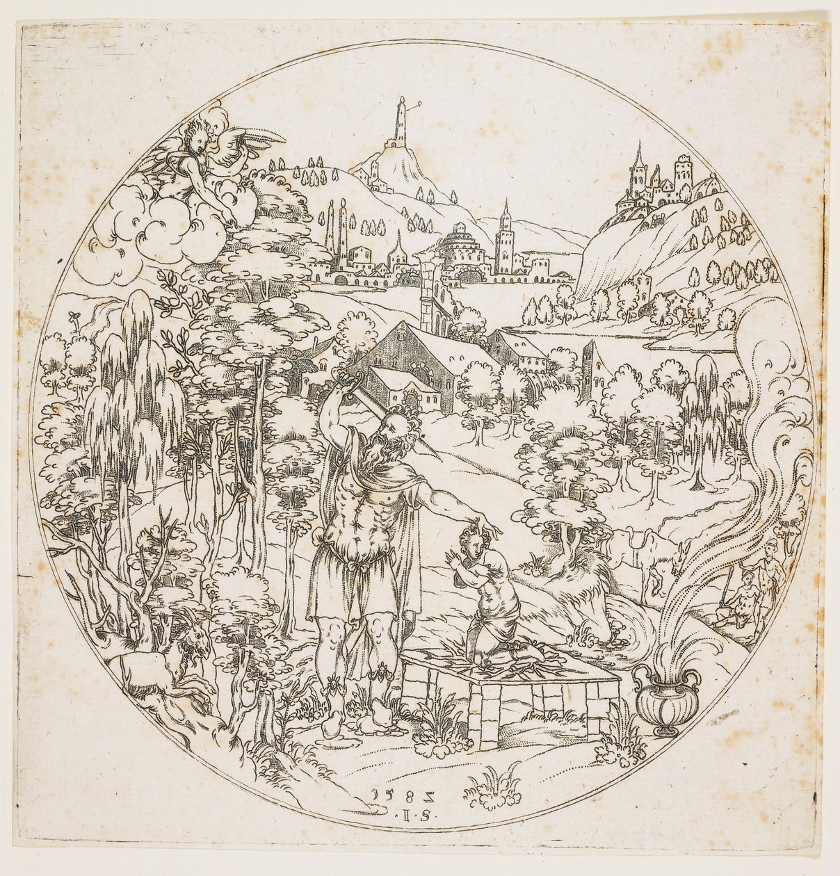 Abrahams Sacrifice, 1585 (gravura de soco) de Jonas Silber