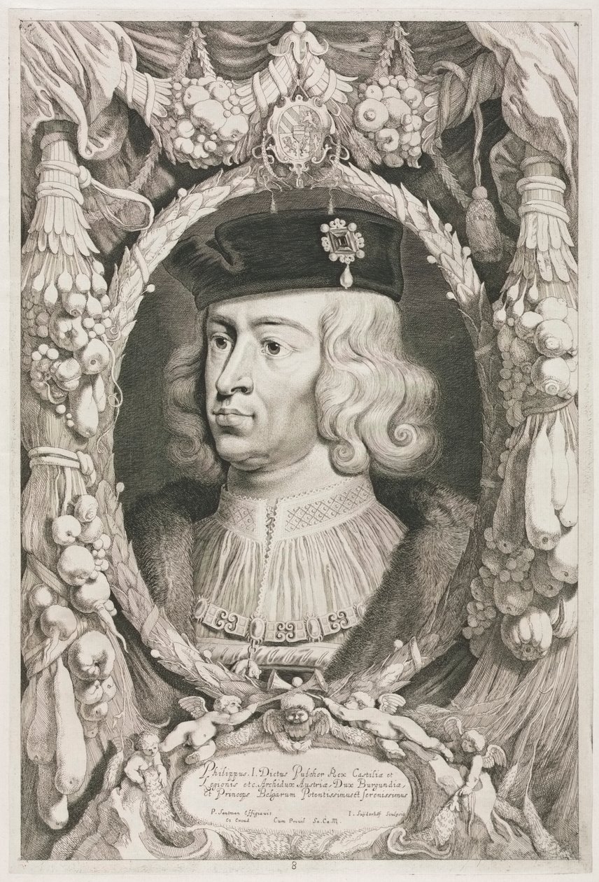 Os Duques da Borgonha: No. 8. Retrato de Filipe I (o Belo) de Castela de Jonas Suyderhoef