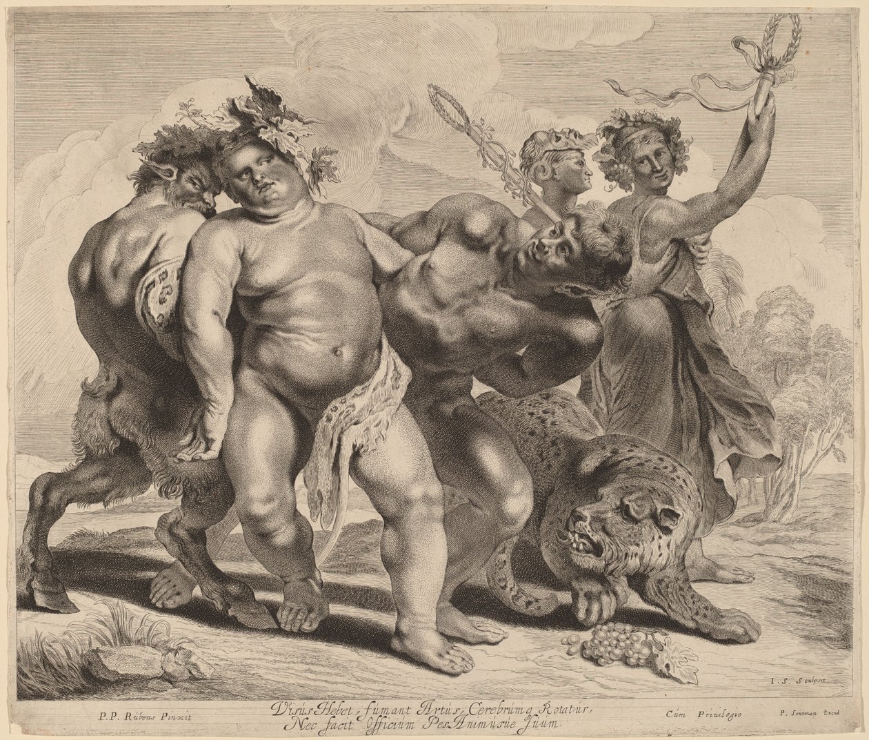 Embriaguez de Baco de Jonas Suyderhoff after Sir Peter Paul Rubens