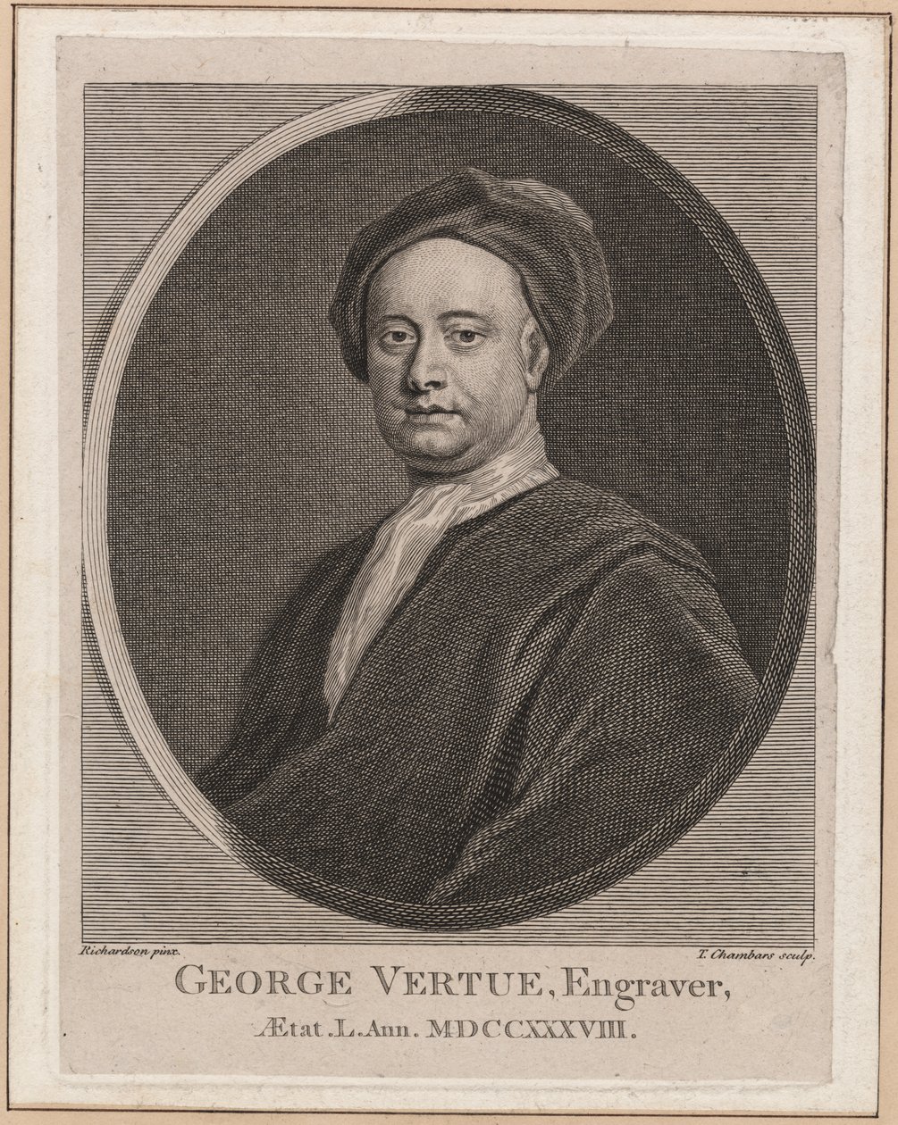 George Vertue, gravado por Thomas Chambars (1724-89), c.1762 de Jonathan Richardson