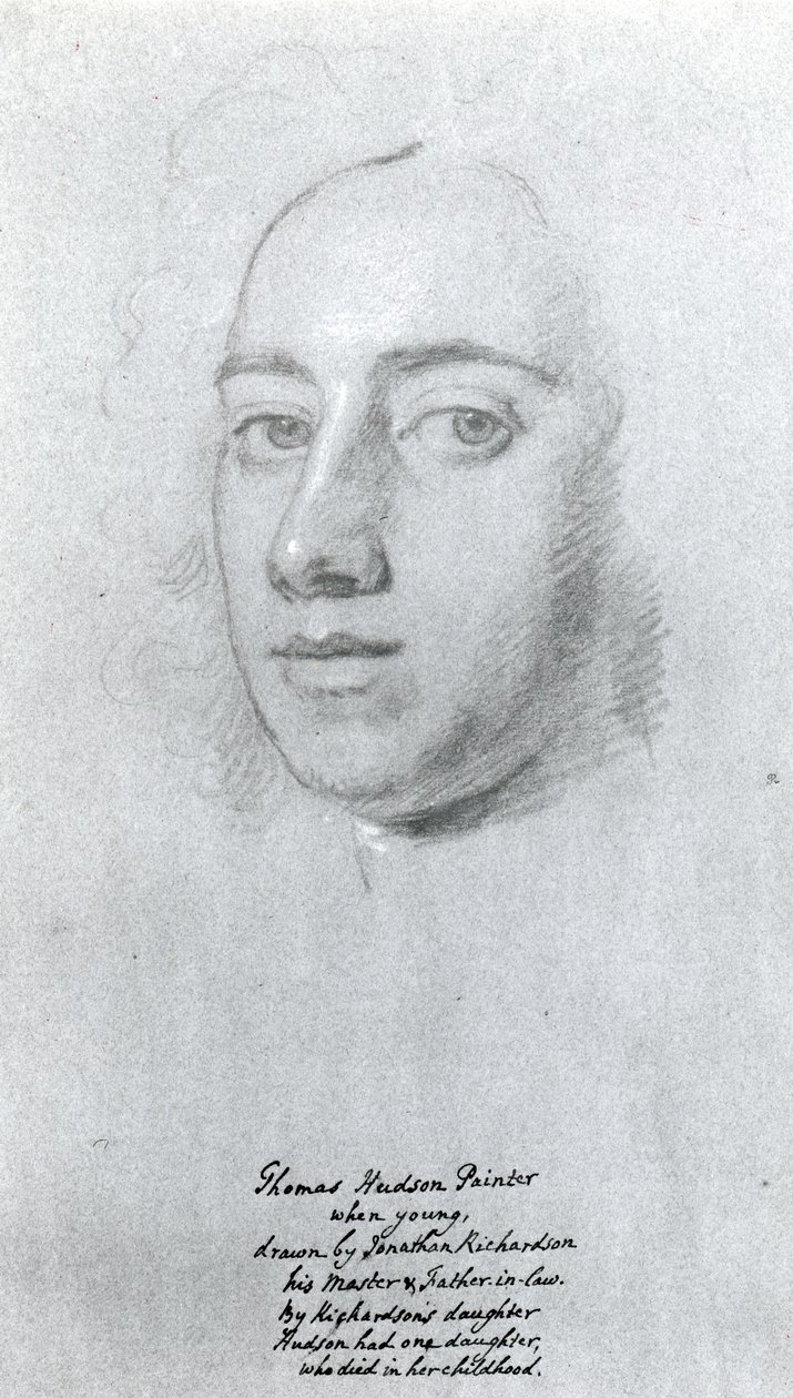 Thomas Hudson (1701-79) (giz no papel) de Jonathan Richardson