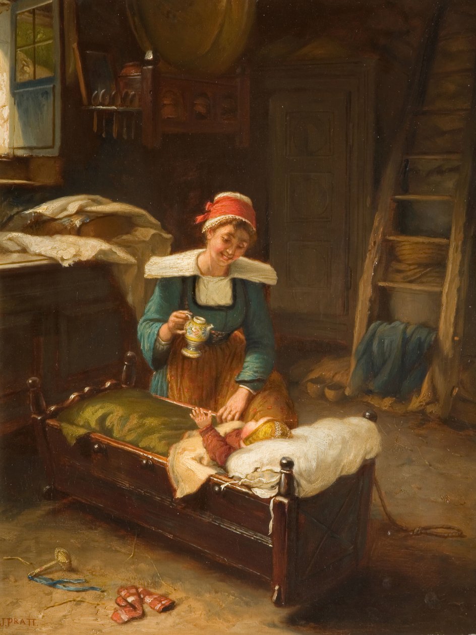 Interior com Mãe e Filho, 1911. de Jonathon Pratt