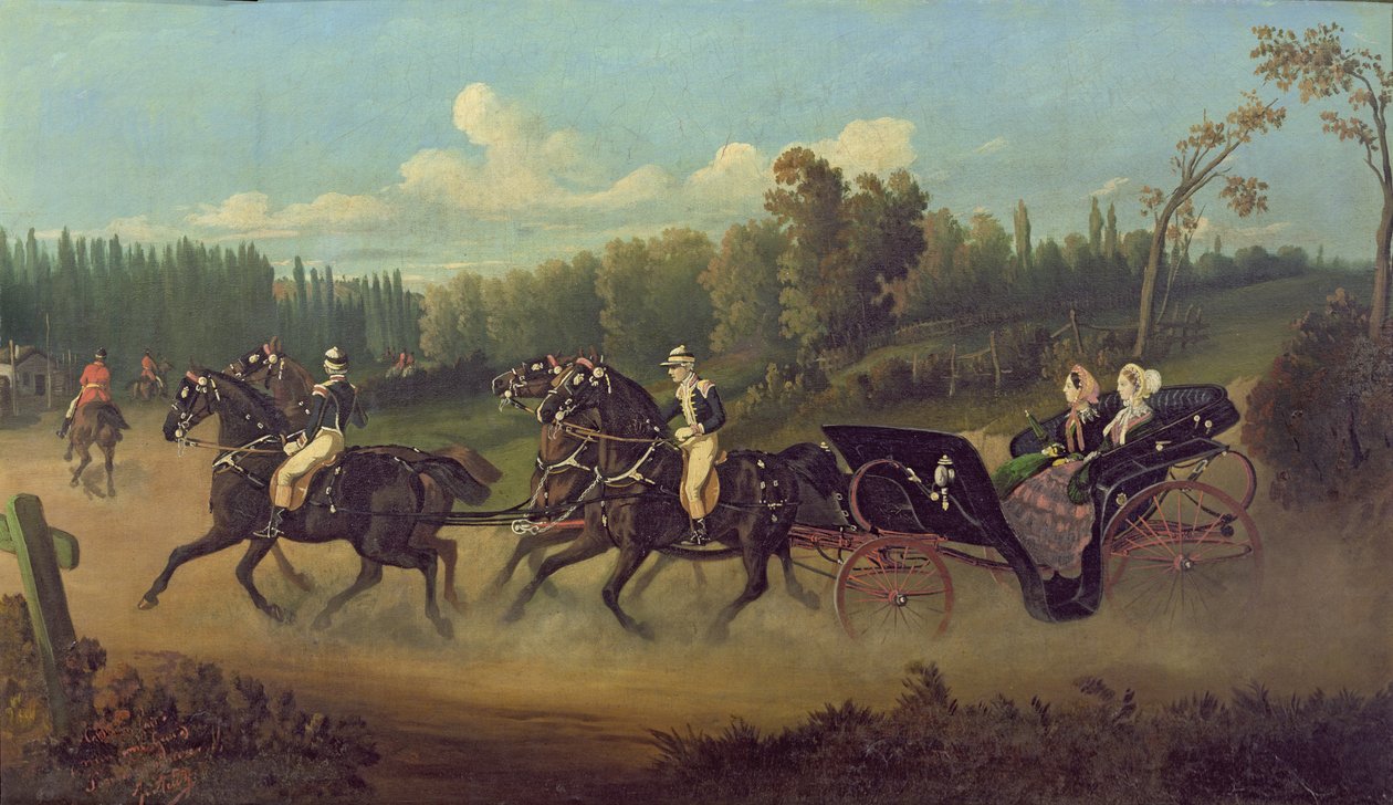 Imperatriz Eugenie (1826-1920) e Rainha Vitória (1819-1901) no Parque de Compiegne de Jonny Audy