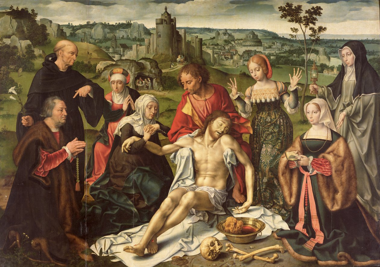 A Lamentação de Cristo, painel central de um retábulo de Joos van Cleve