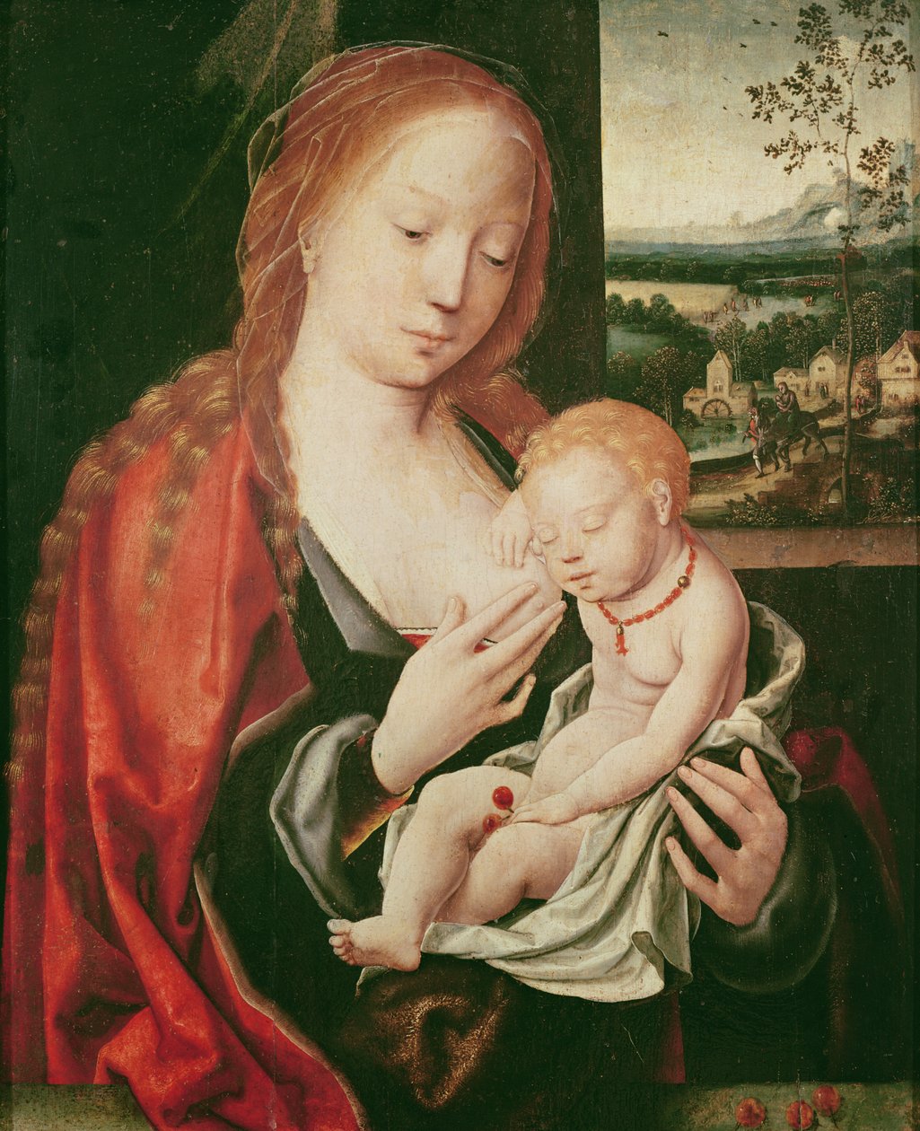 Virgem e criança dormindo de Joos van Cleve