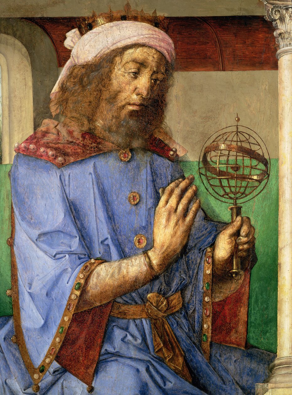 Retrato de Ptolomeu, c.1475 (painel) de Joos van Gent