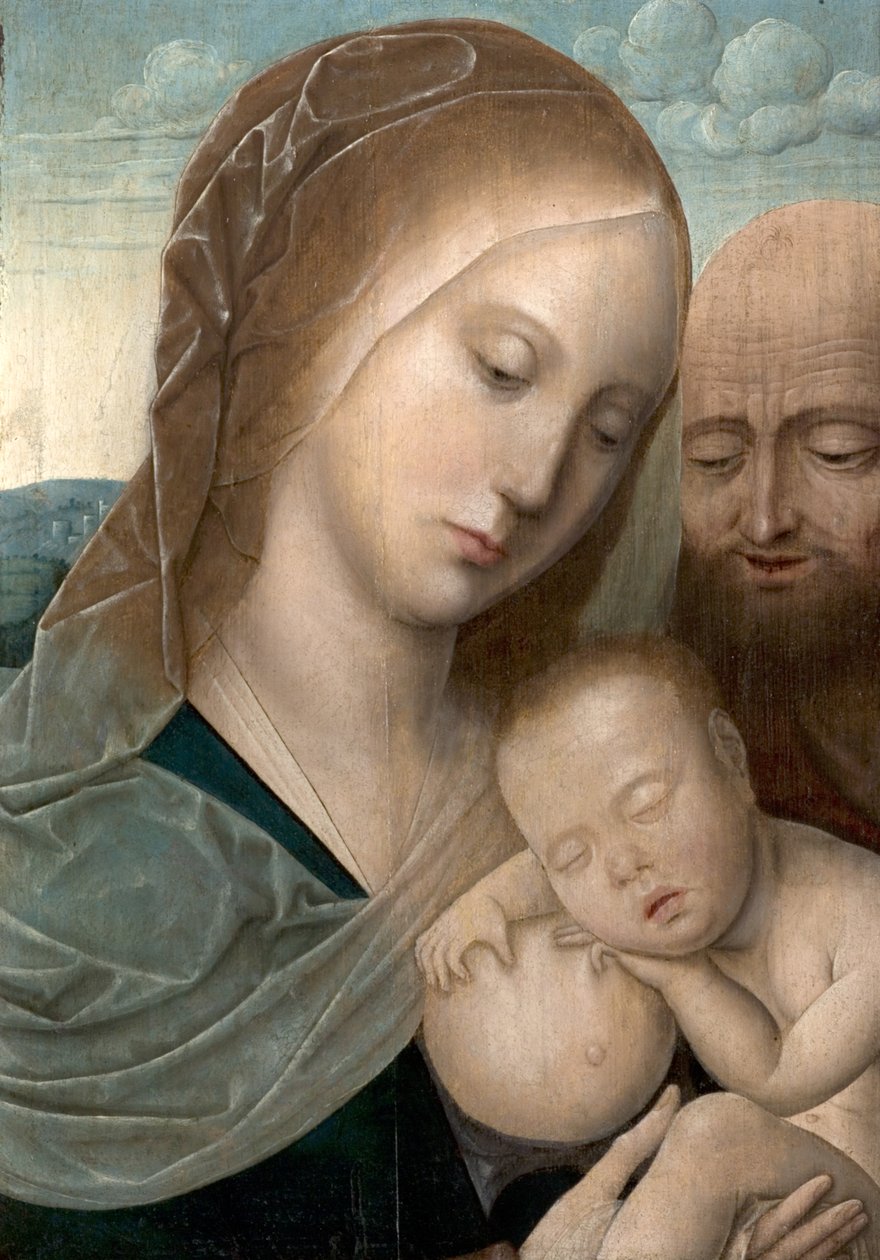 Virgem e Criança com São José, 1500-50 de Joos van and workshop Cleve