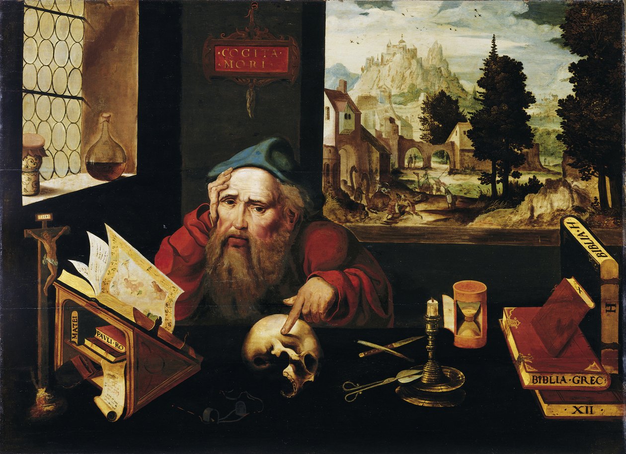 São Jerônimo em sua cela, década de 1520 de Joos van Cleve