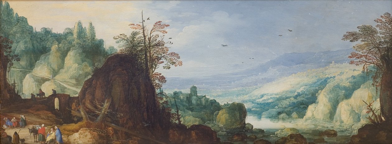 Paisagem de montanha com um rio de Joos de II Momper