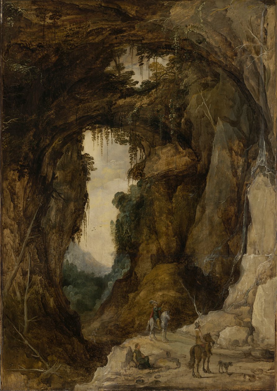 Paisagem com Gruta e um Cavaleiro de Joos de Momper the younger