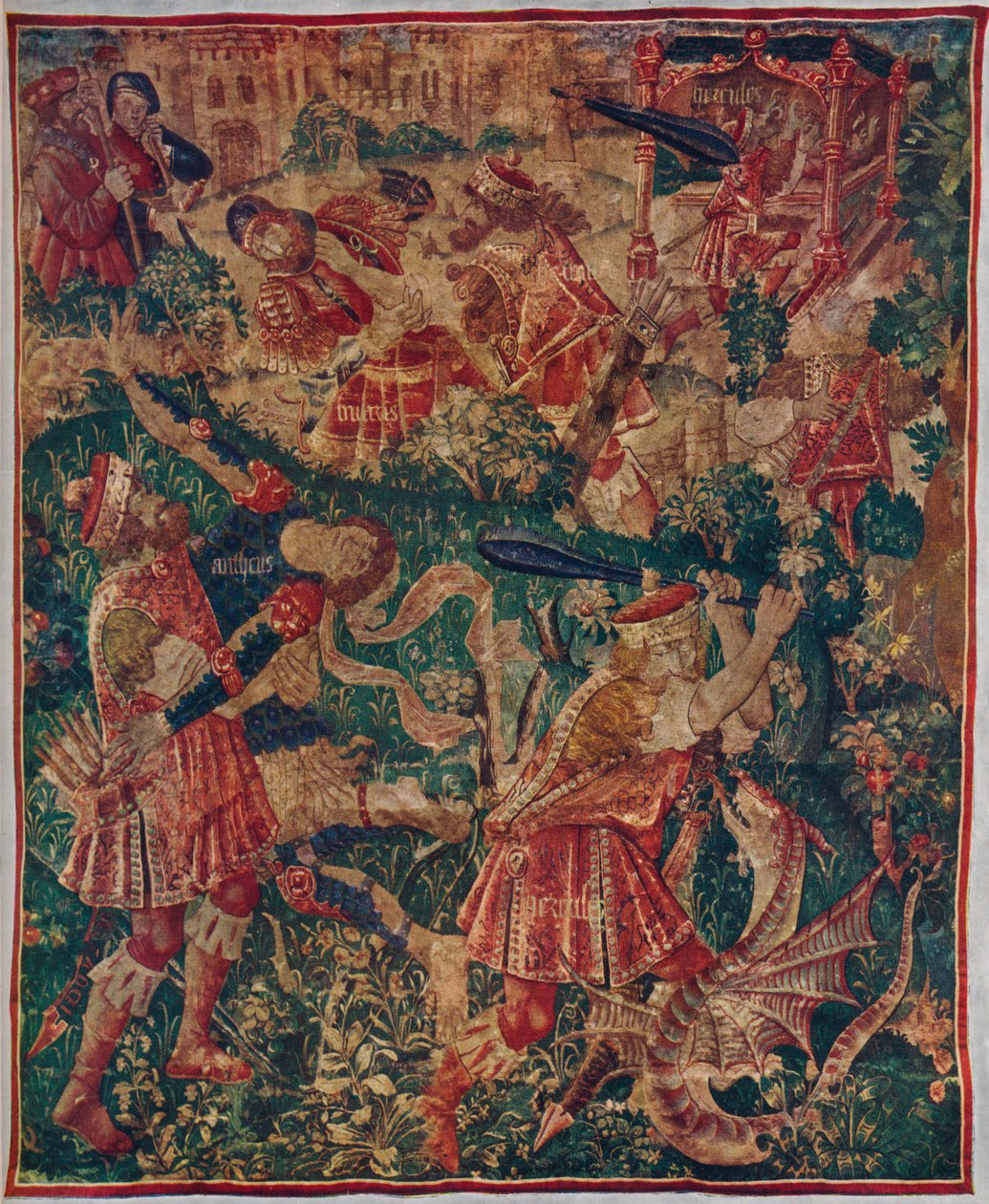 "Cenas da vida de Hércules: Tapeçaria tecida por Joos de Audenarde, c1498 1946 de Joos of Audenarde