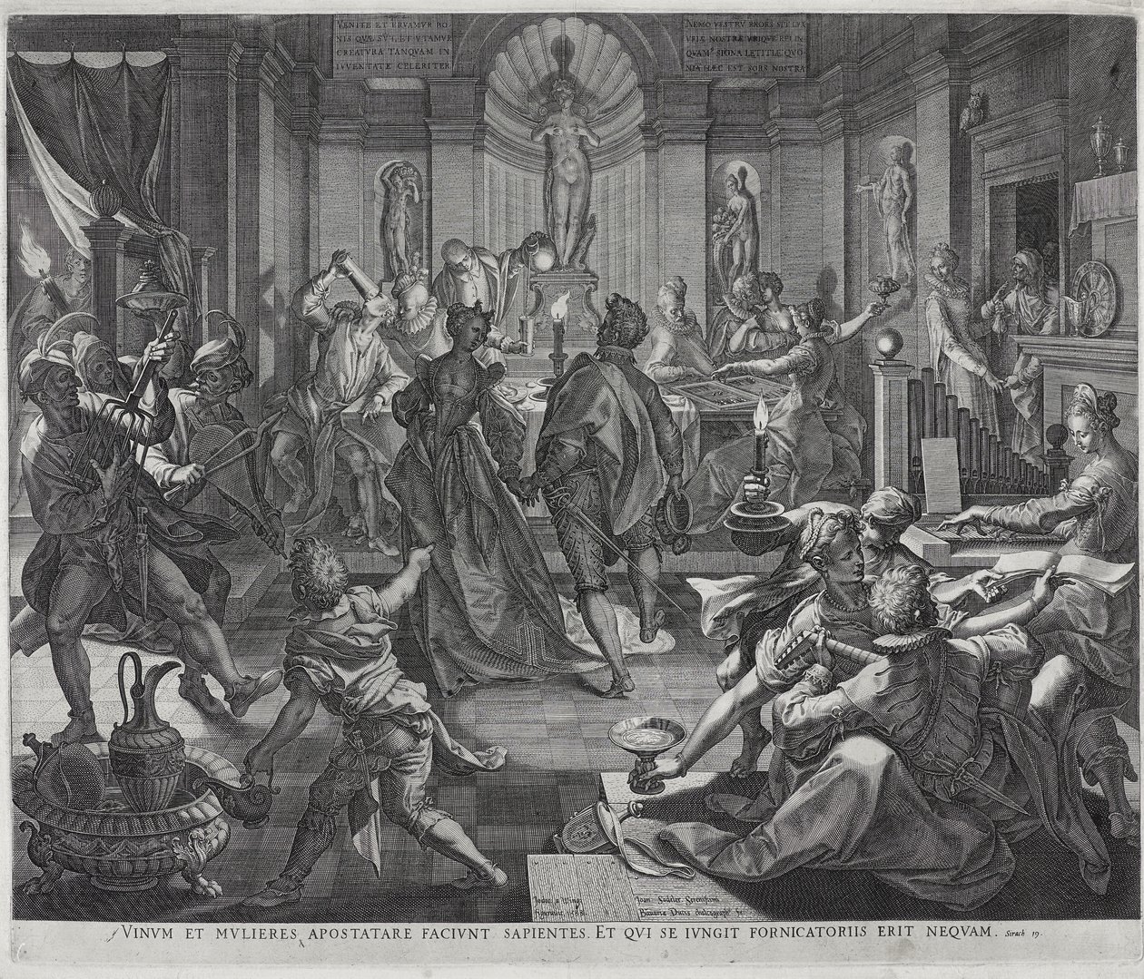 A House of Ill-Fame, gravado por Johannes Sadeler I de Joos or Jodocus van (after) Winghe