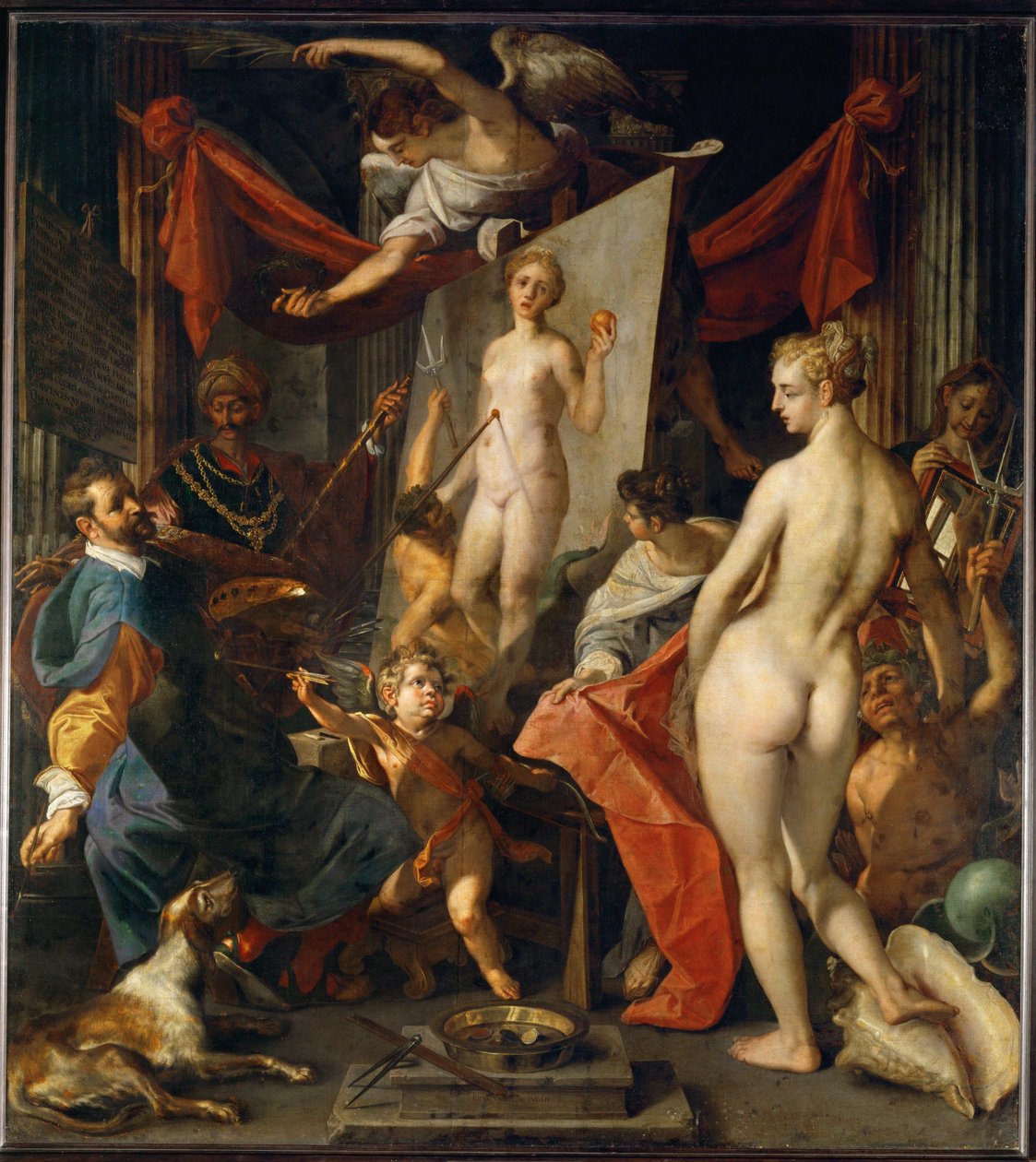 Apeles pinta Campaspe I ... (pintura sobre tela) de Joos or Jodocus van Winghe