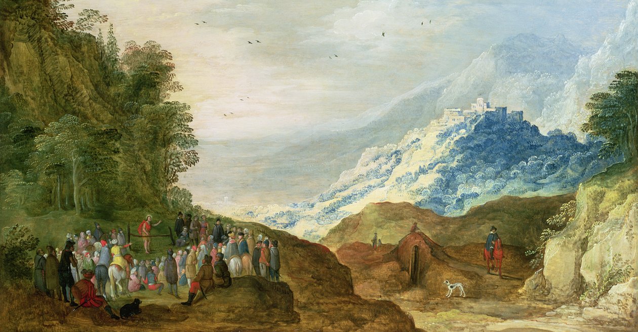 O Sermão da Montanha (figuras possivelmente de Hans Jordeans) de Joos or Josse de Momper