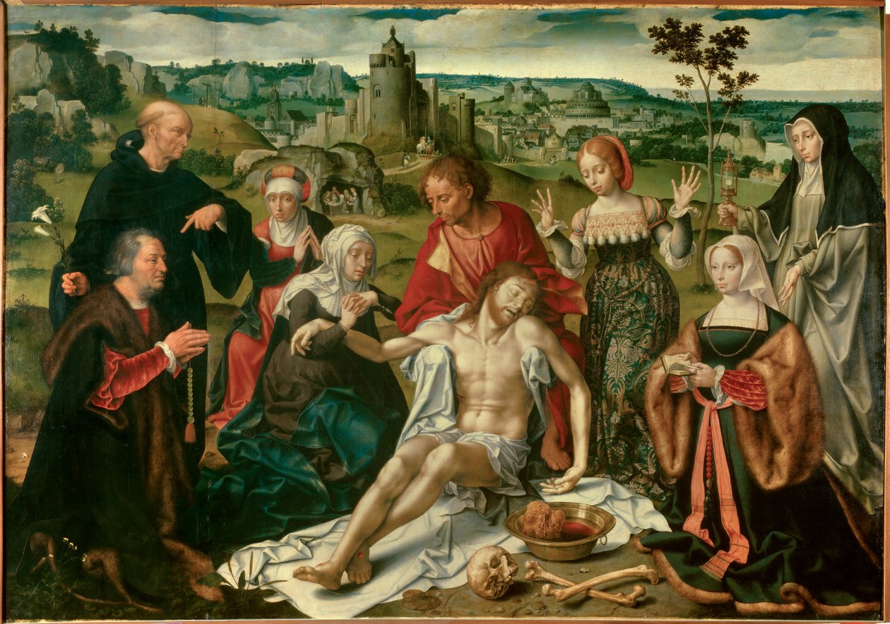Altarpe da deploração de Cristo. Pintura holandesa de Joos Van Cleve (1485-1540) de Joos van Cleve