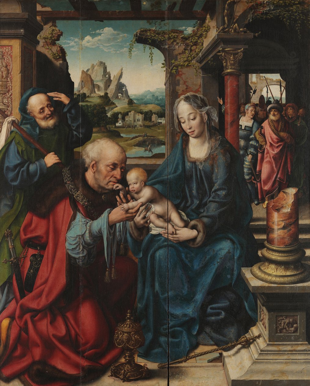 Cleve (atribuído) - A Adoração dos Magos - painel central, ca. 1515, Museo e Real Bosco di Capodimonte de Joos van Cleve