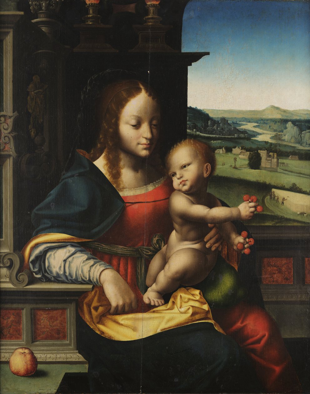 Nossa Senhora com o Menino e frutos de Joos van Cleve