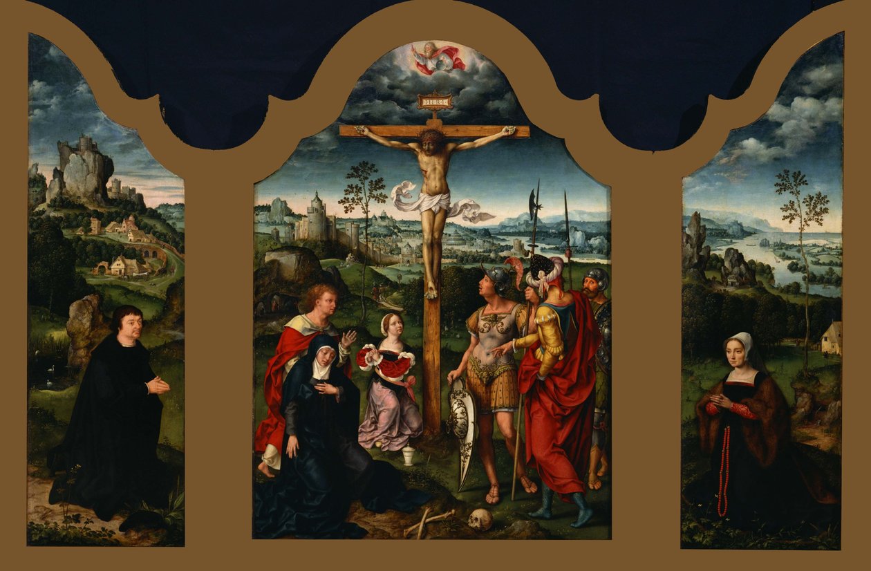 Tríptico: Crucificação de Cristo de Joos van Cleve