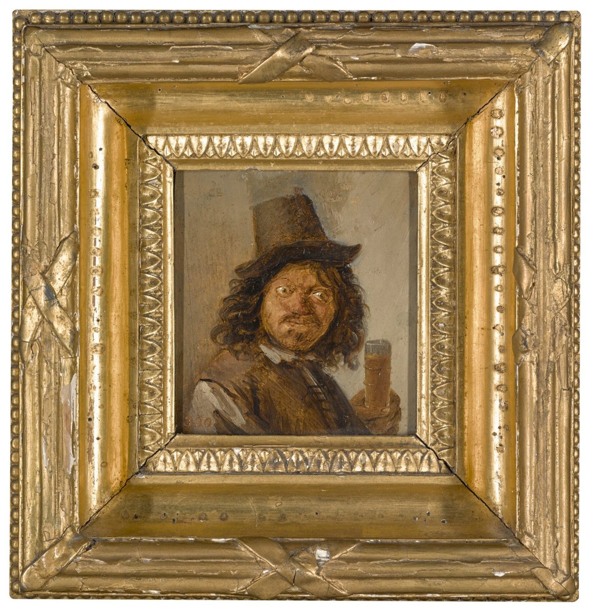 Retrato de um homem agarrado a uma bebida de Joos van Craesbeeck