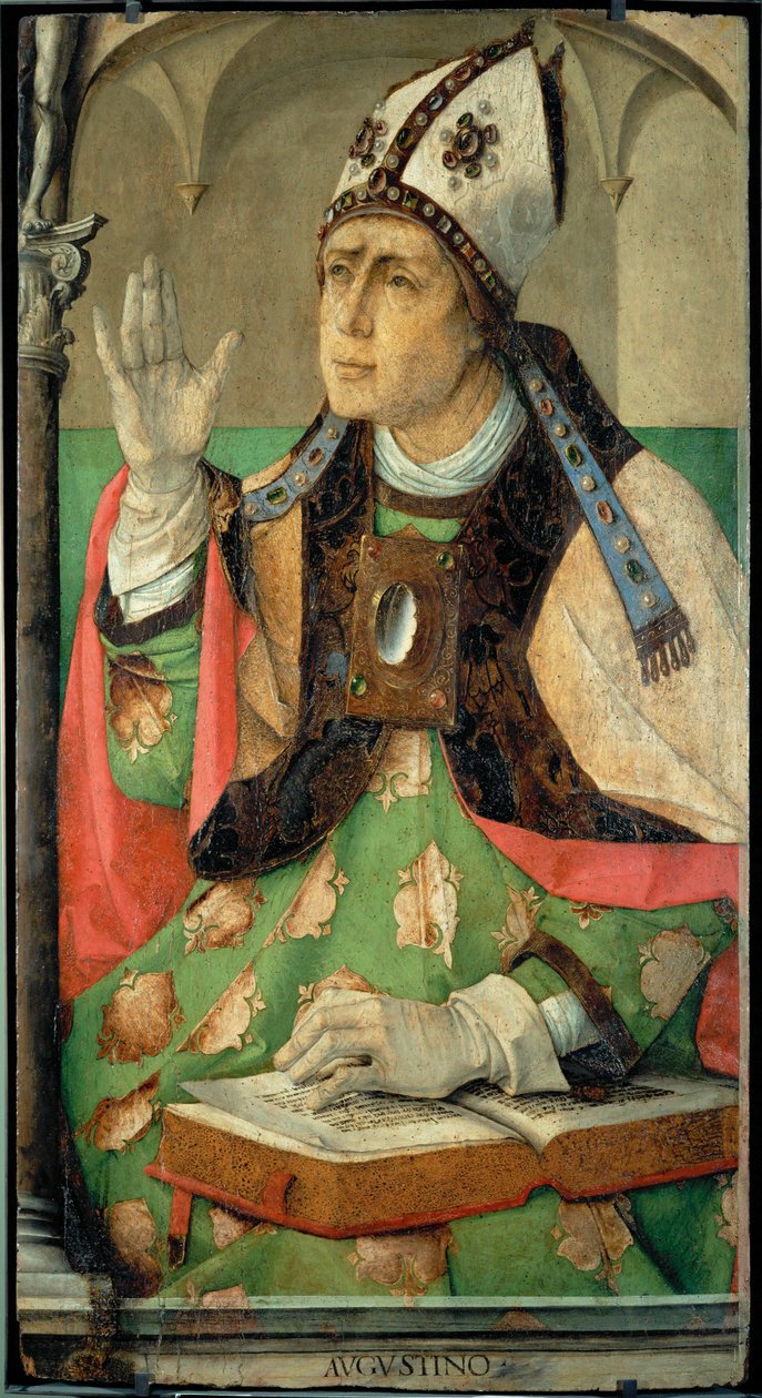 Agostinho, santo, pai da Igreja ... de Joos van Gent (fl.1460 75)