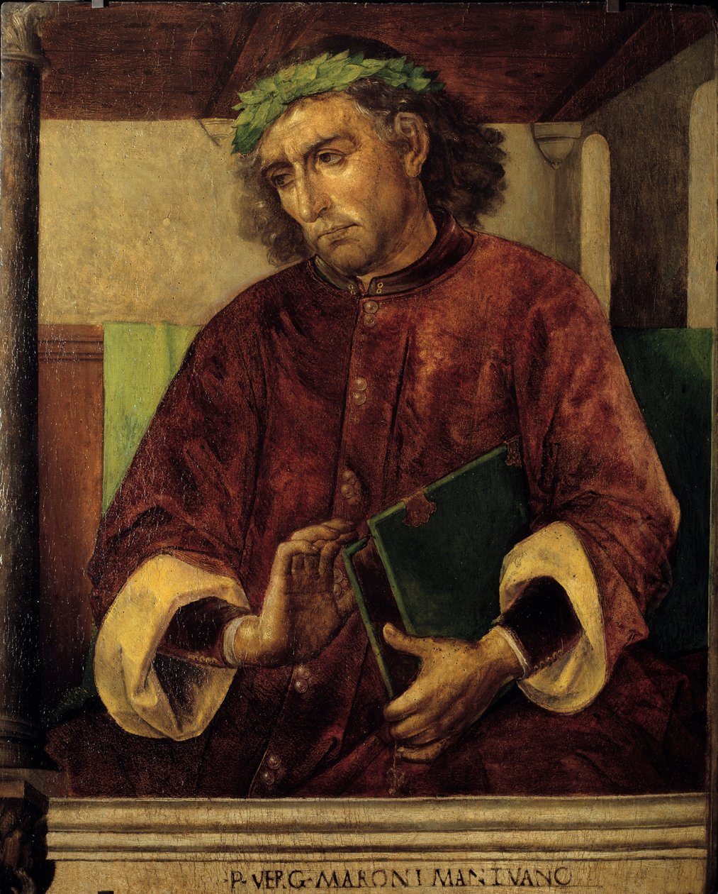 Retrato de Virgílio (Virgílio, 70-19 AC), poeta e escritor romano. Pintura de Just Ghent (1435-1480) Ec. Flam de Joos van Gent (fl.1460 75)