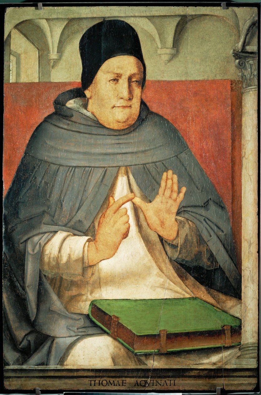Tomás de Aquino, "Doutor Angelicus", Santo, Doutor da Igreja ... de Joos van Gent (fl.1460 75)