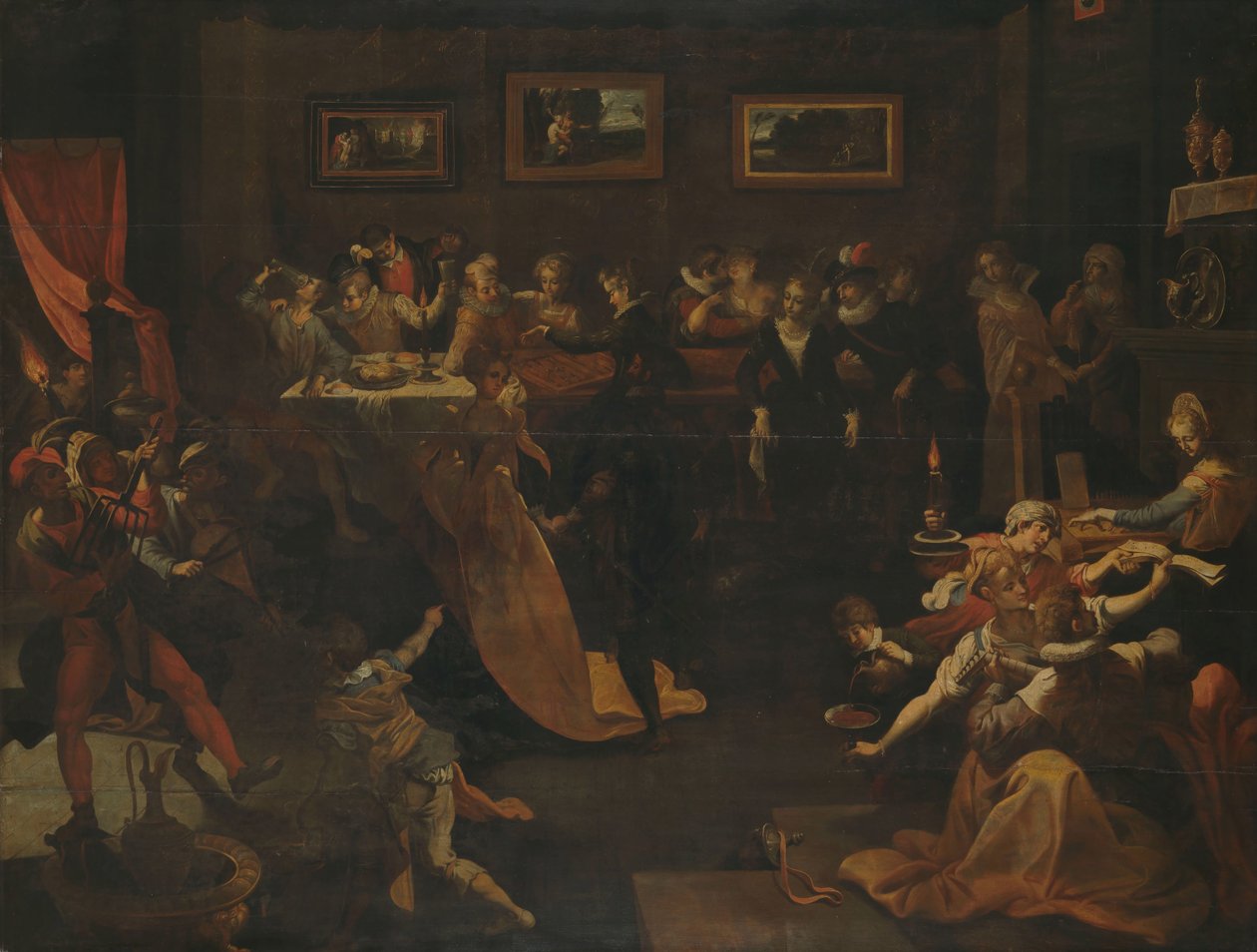 Banquete noturno e baile de máscaras de Joos van Winghe (copy after)