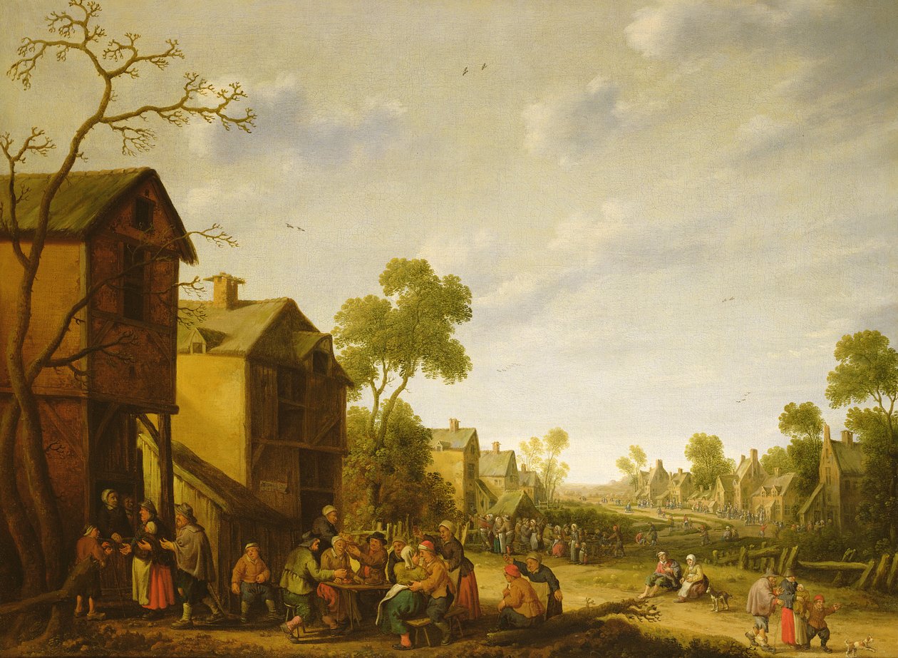 Uma cena de rua da vila, século XVII de Joost Cornelisz. Droochsloot