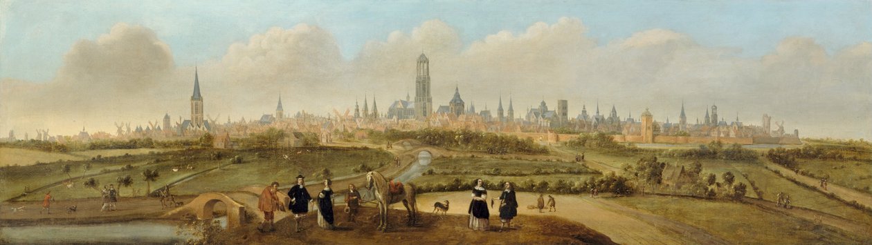 Vista sobre a cidade de Utrecht de Joost Cornelisz. Droochsloot