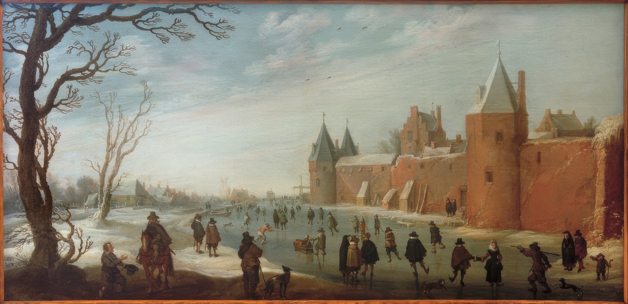 Patinadores no fosso de Joost Cornelisz. Droochsloot