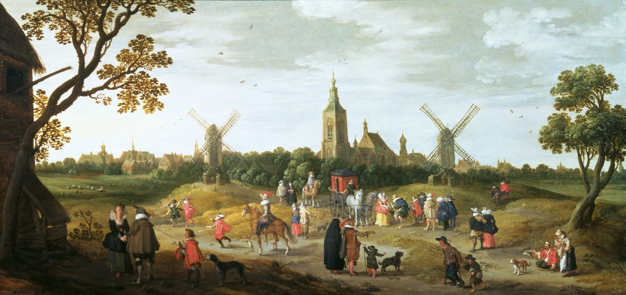 Verão, 1624 (painel) (par de 81007) de Joost Cornelisz. Droochsloot