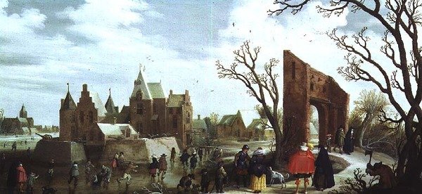 Inverno, 1624 (painel) (par de 81006) de Joost Cornelisz. Droochsloot